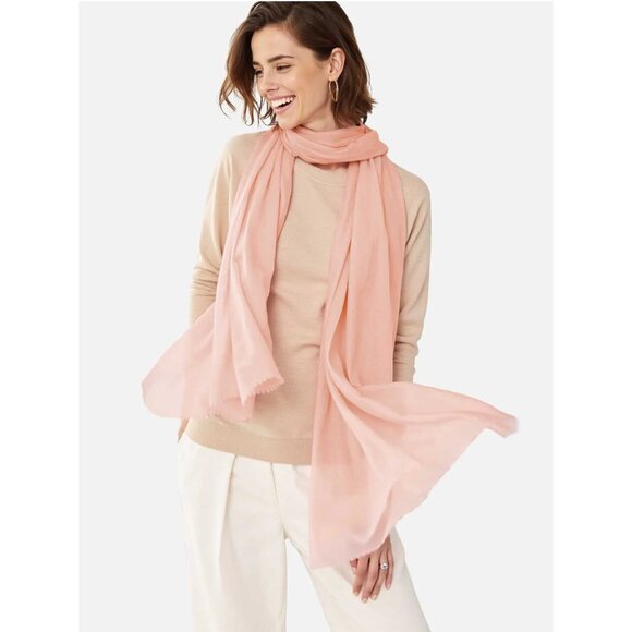 NEW Featherlight Cashmere Scarf Pink Ovcio Tissue Weight - Picture 12 of 12